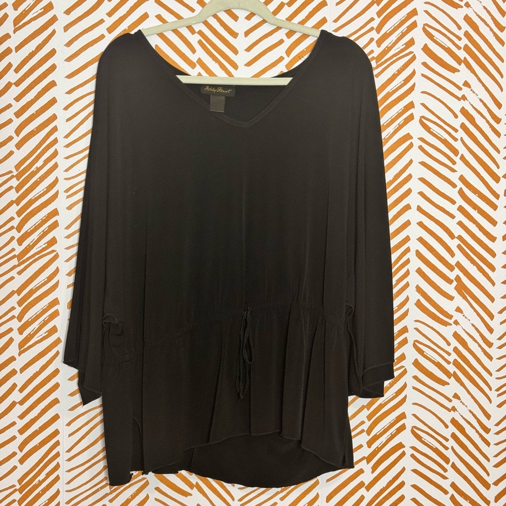 Ashley Stewart Black V-Neck Blouse